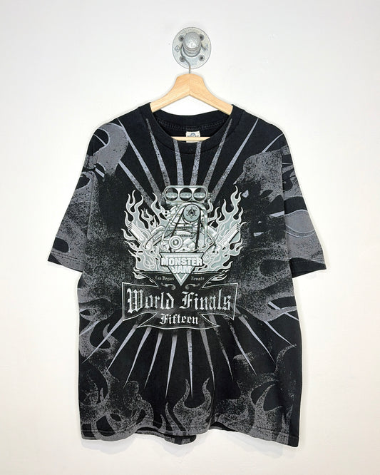 2014 Monster Jam World Finals AOP Black Tee Shirt