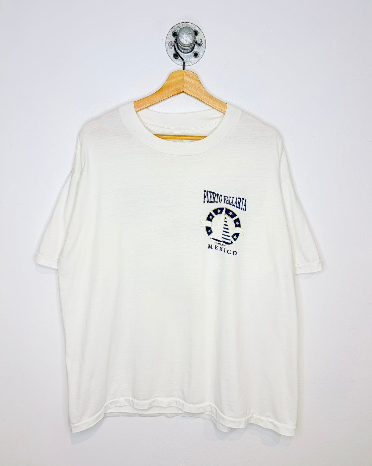 Vintage 1980s Puerto Vallarta White Tourist Tee Shirt
