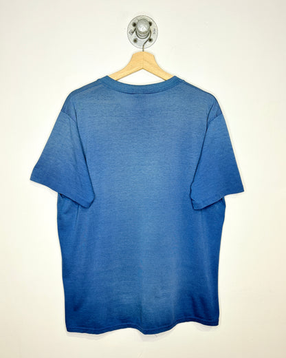 Vintage 80s Osprey Alaska Paper Thin Faded Blue Tee Shirt