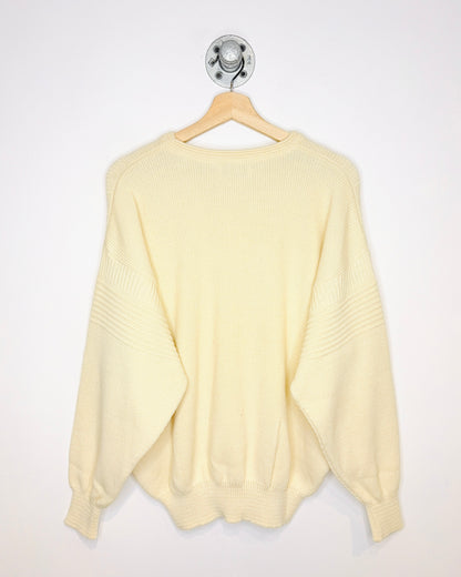 Vintage 1980s Ingo Ribbed Cream Sweater