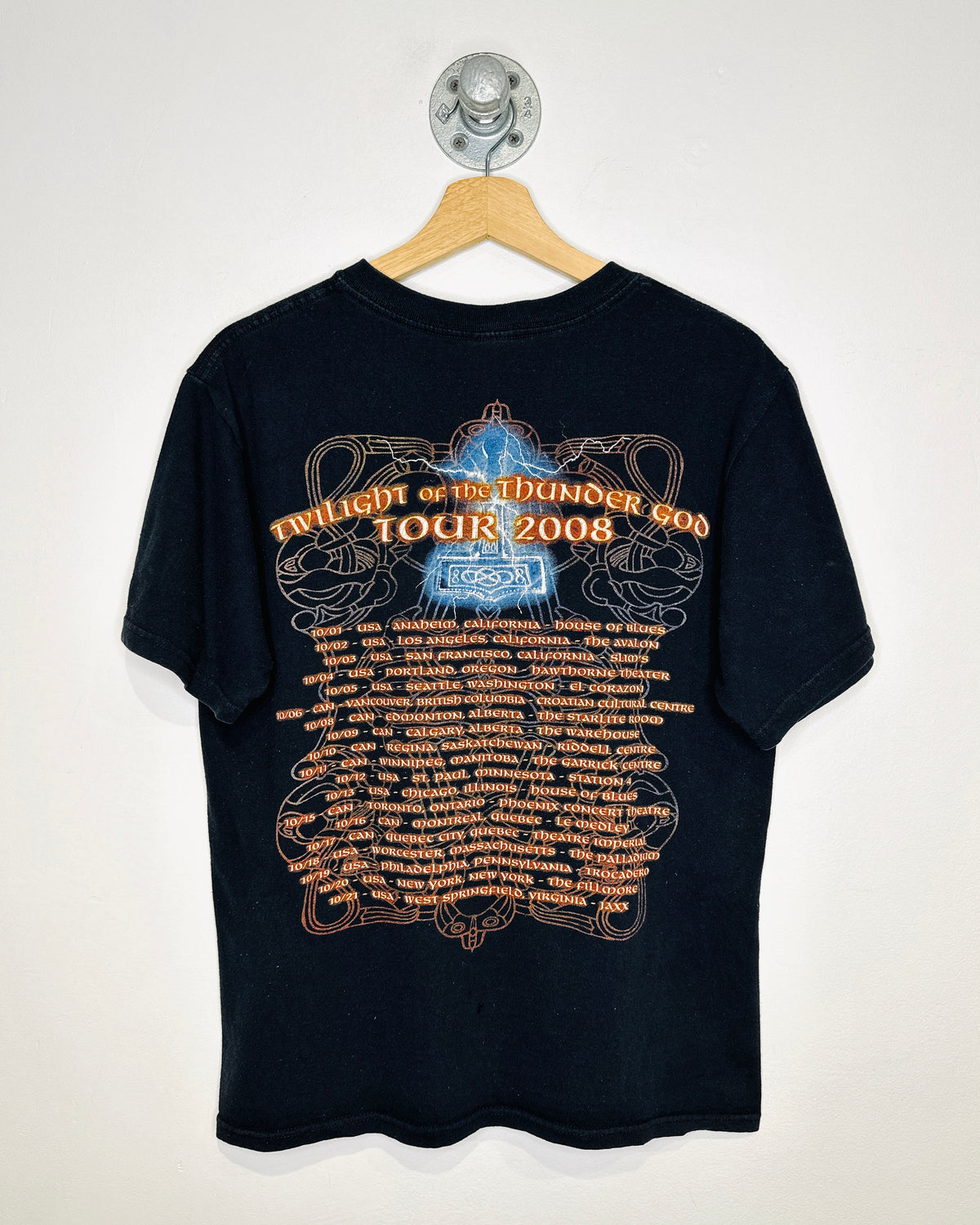 2008 Amon Amarth Twilight of The Thunder God Black Tee Shirt