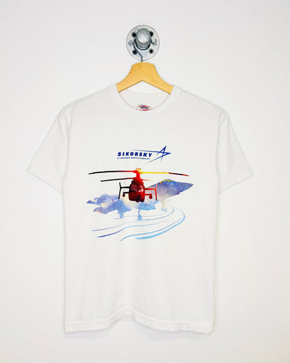 2000s Sikorsky Aviation White Tee Shirt
