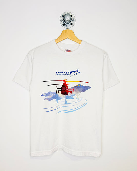 2000s Sikorsky Aviation White Tee Shirt