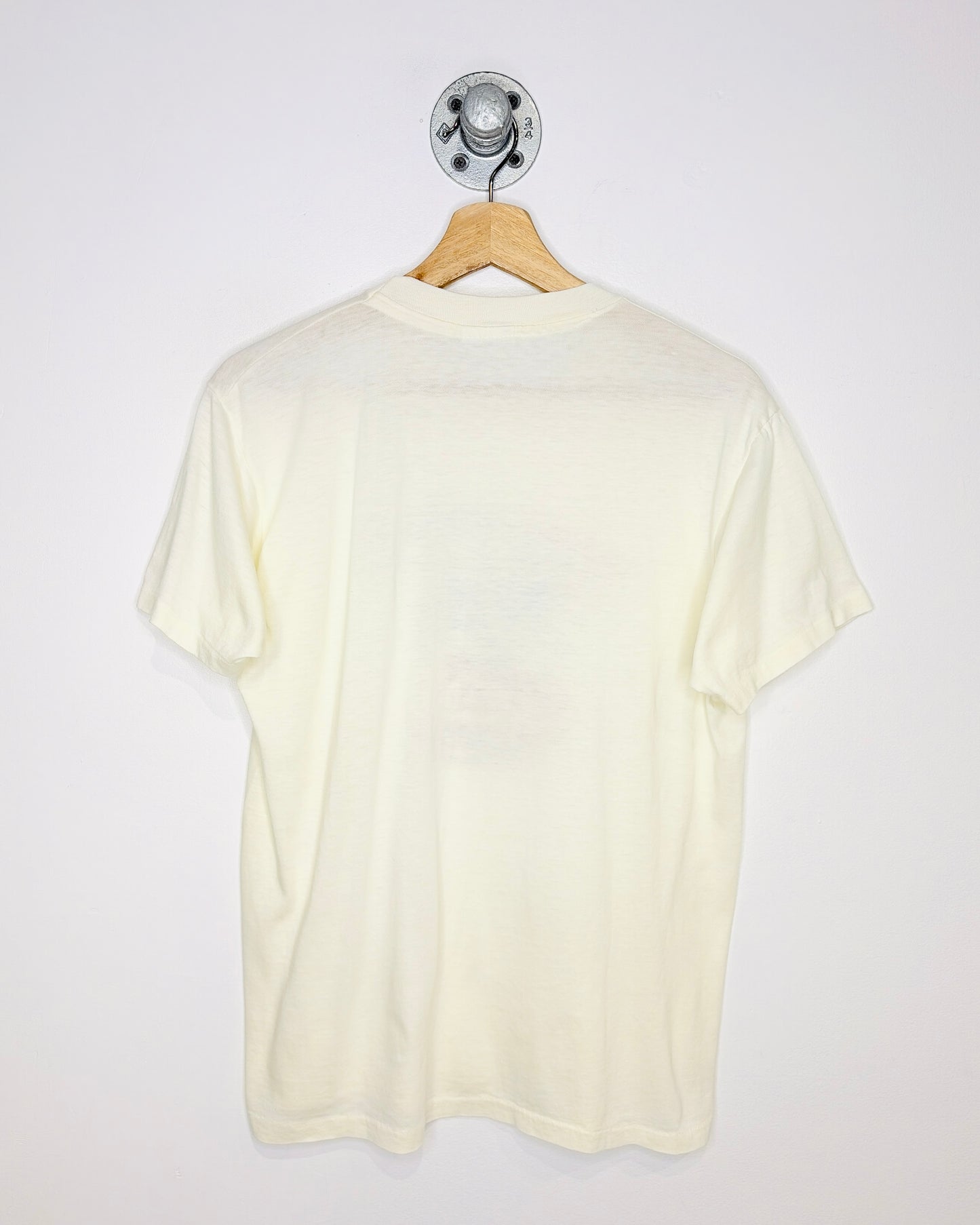 Vintage 1984 Minnesota Grandma’s Marathon Paper Thin Natural White Tee Shirt
