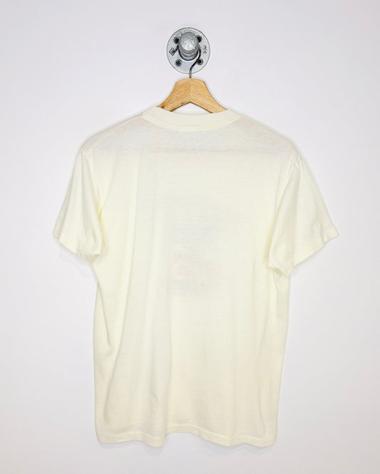 Vintage 1984 Minnesota Grandma’s Marathon Paper Thin Natural White Tee Shirt