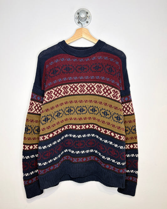 Vintage 90s “Woods Gray” Heavyweight Navy Sweater