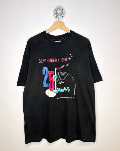 Vintage 1990 Jacksonville 25th Anniversary Black Tee Shirt