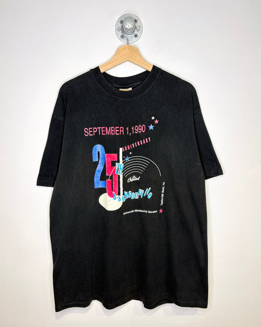 Vintage 1990 Jacksonville 25th Anniversary Black Tee Shirt