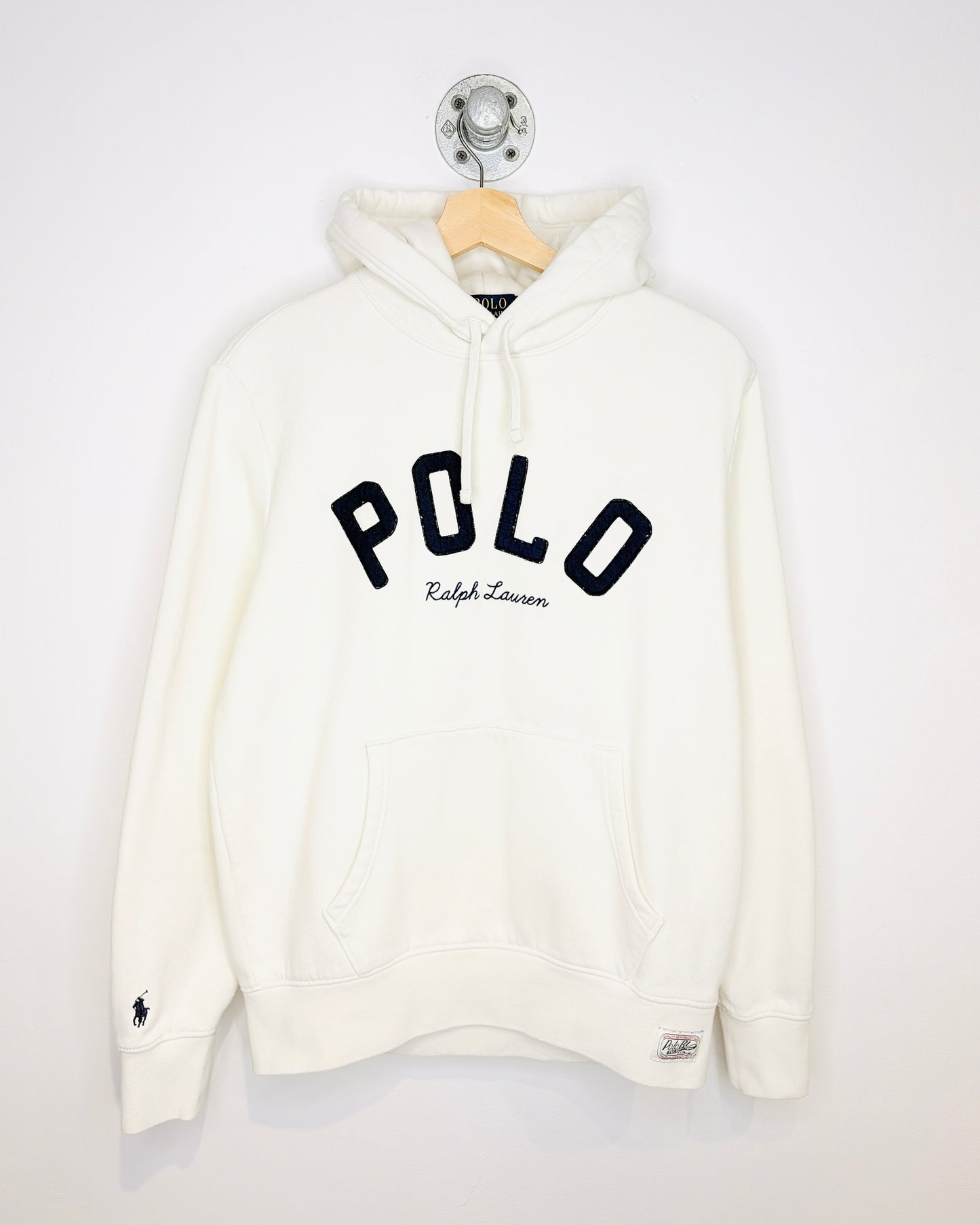 Polo Ralph Lauren White & Navy Embroidered Hoodie