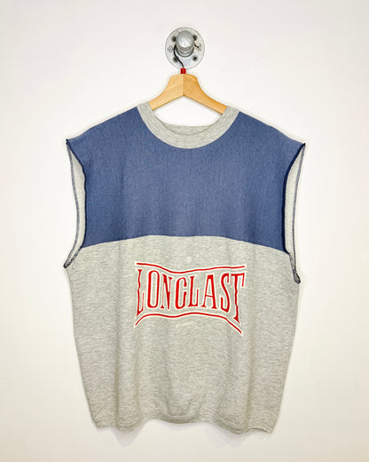 Vintage 1980s Longlast By Harley Sleeveless Lightweight Two Tone Crewneck Sweatshirt