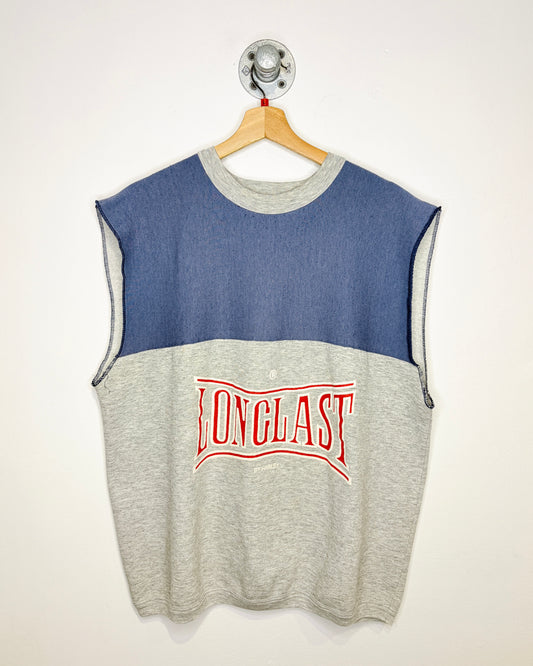 Vintage 1980s Longlast By Harley Sleeveless Lightweight Two Tone Crewneck Sweatshirt