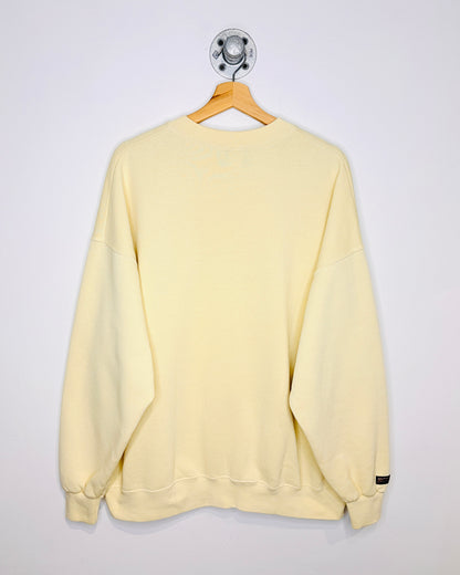 Vintage 90s Northern Michigan University Pale Yellow Crewneck Sweatshirt