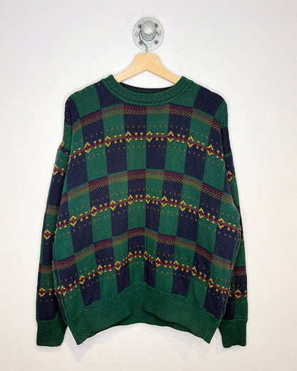 Vintage 90s GANT Green & Navy Heavyweight Sweater
