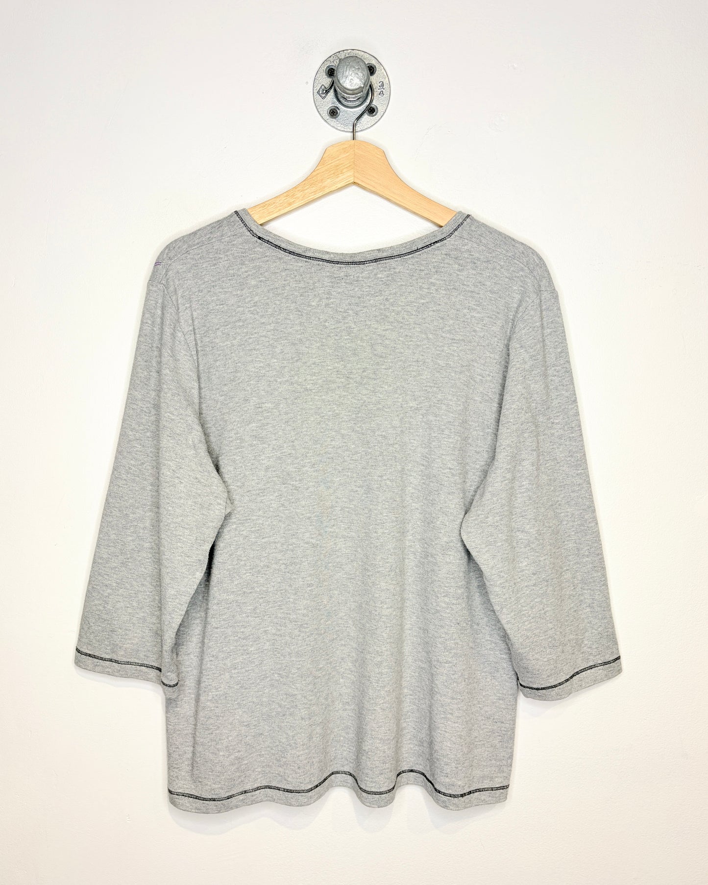 Vintage Y2K Karen Scott Grey V-Neck Longsleeve Shirt