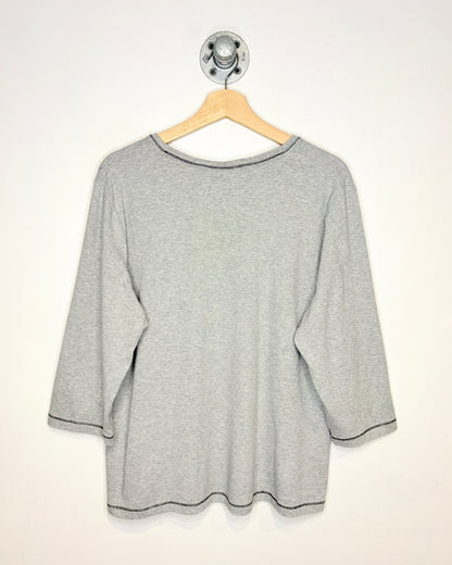 Vintage Y2K Karen Scott Grey V-Neck Longsleeve Shirt