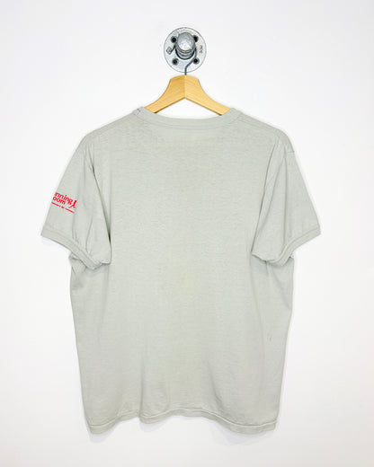 Vintage 80s Molson 24 Hour Relay Grey Ringer Tee Shirt