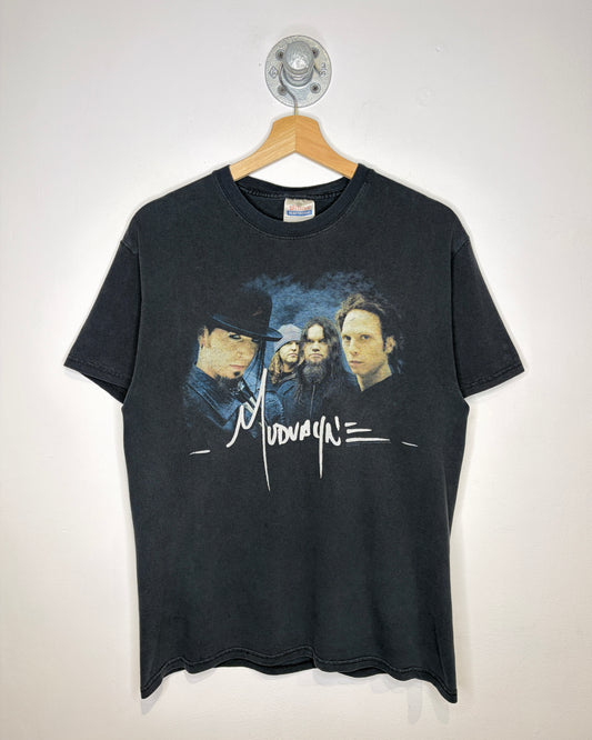 Vintage Early 2000s Mudvayne Faded Black Band Tee Shirt