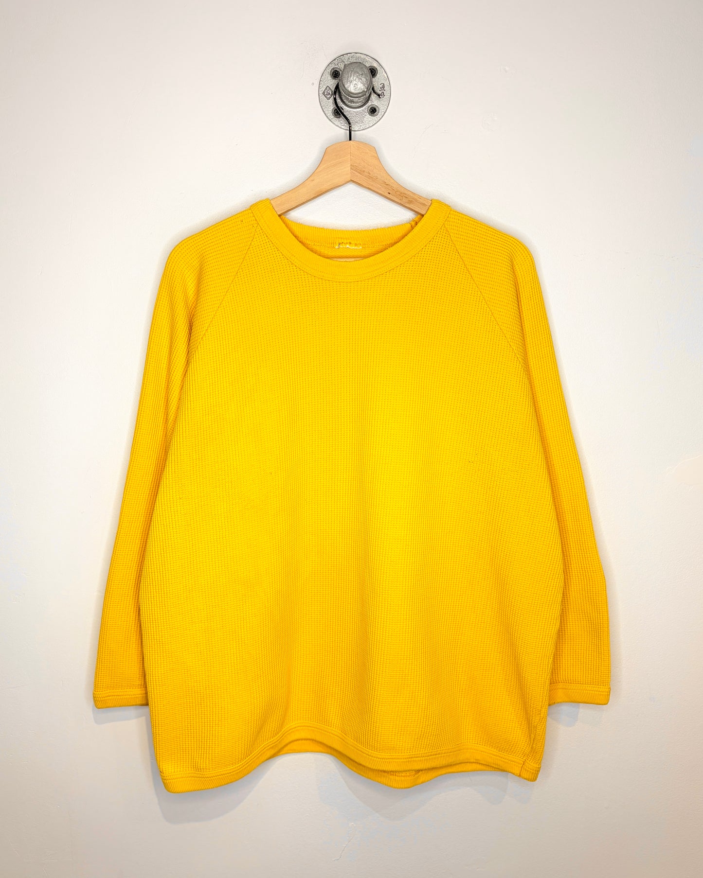 Vintage Boxy Faded Yellow Blank Waffle Sweatshirt