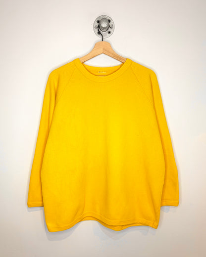 Vintage Boxy Faded Yellow Blank Waffle Sweatshirt