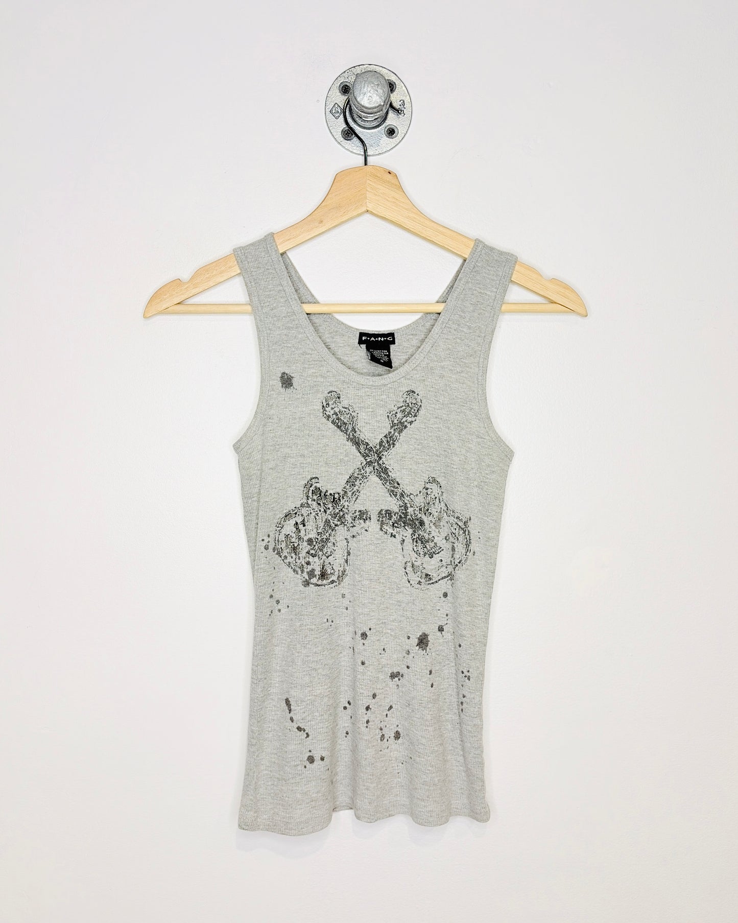 Y2K Women’s Fang Grey Ribbed Tank Top