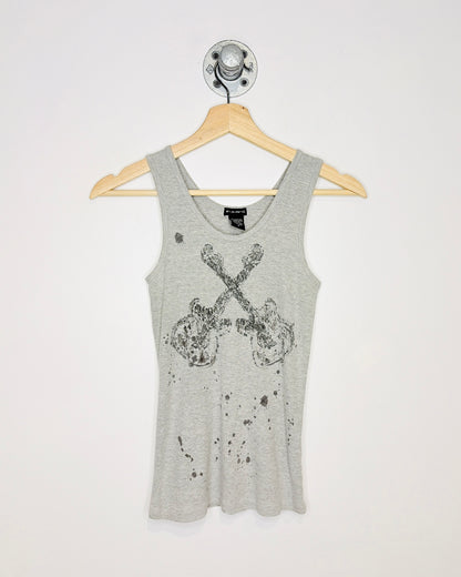 Y2K Women’s Fang Grey Ribbed Tank Top