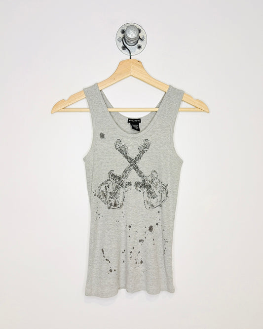 Y2K Women’s Fang Grey Ribbed Tank Top