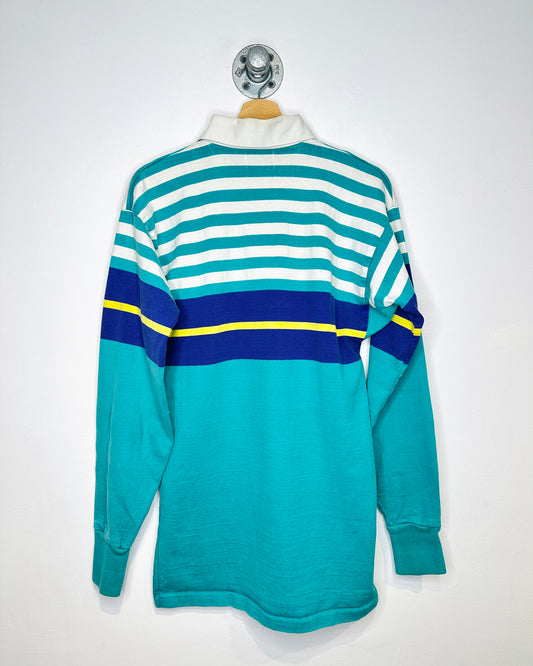 Vintage 1990s L.L Bean Teal And Purple Rugby Shirt