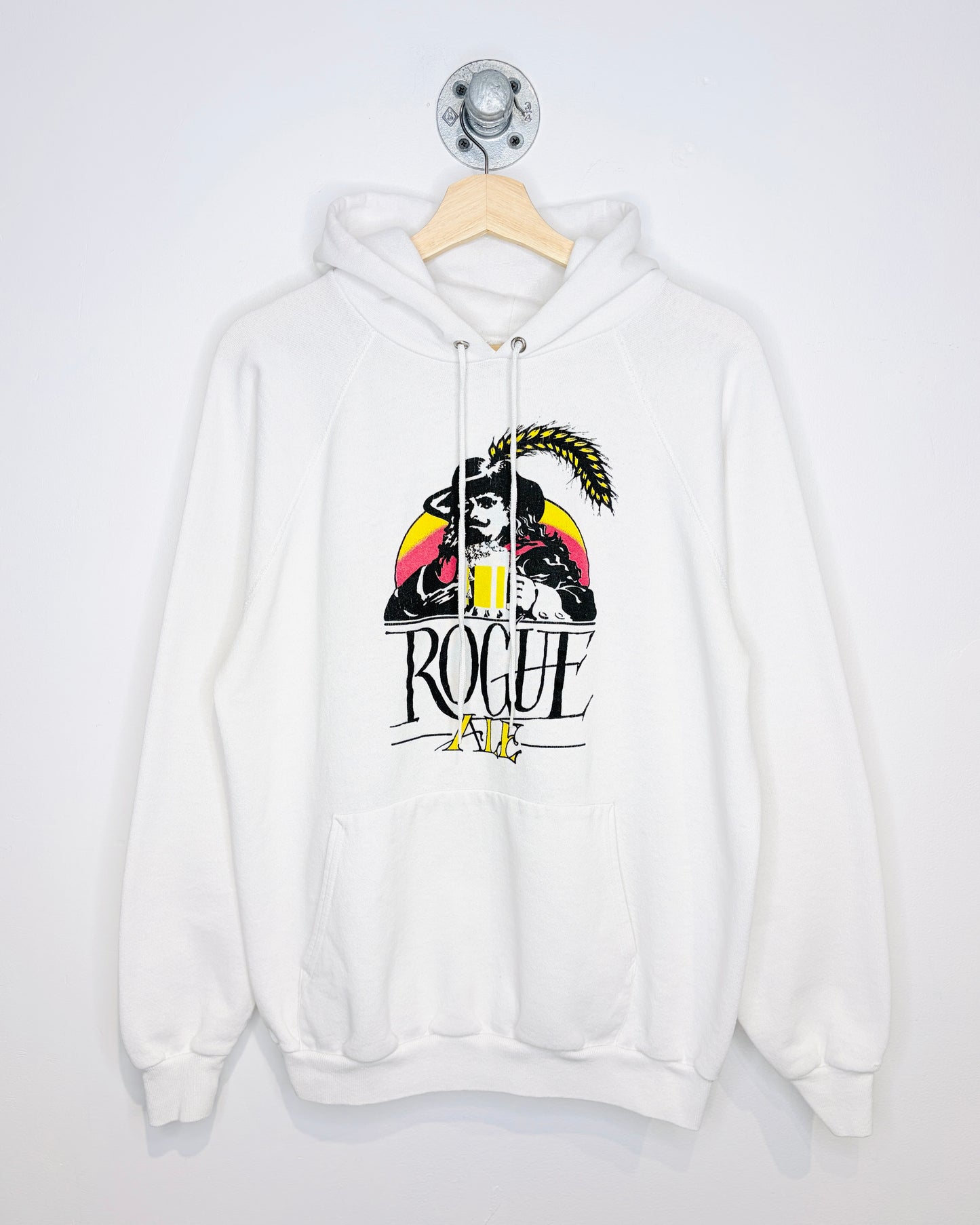 Vintage 80s Rogue Ale White Raglan Hoodie