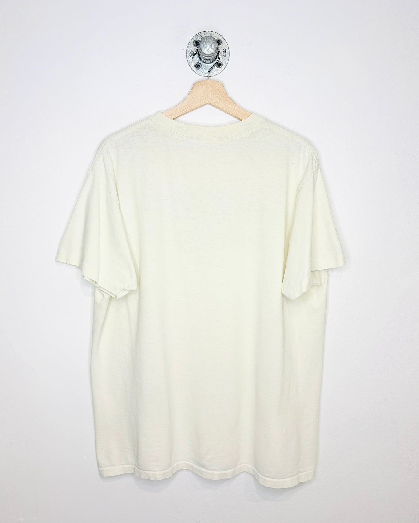 Vintage 90s Hemptown Racing Natural White Tee Shirt