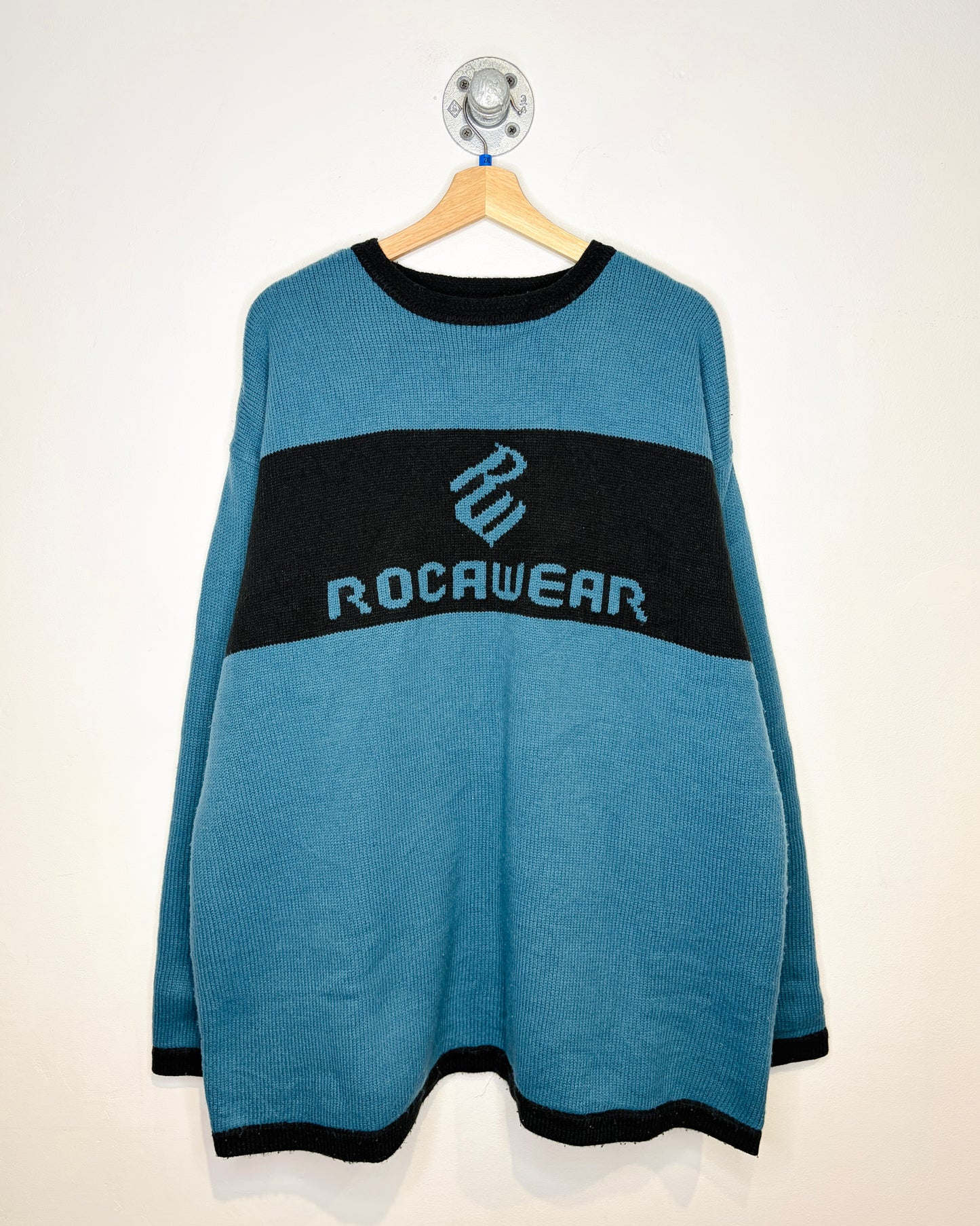 Vintage 1990s Rocawear Blue And Black Reversible Sweater
