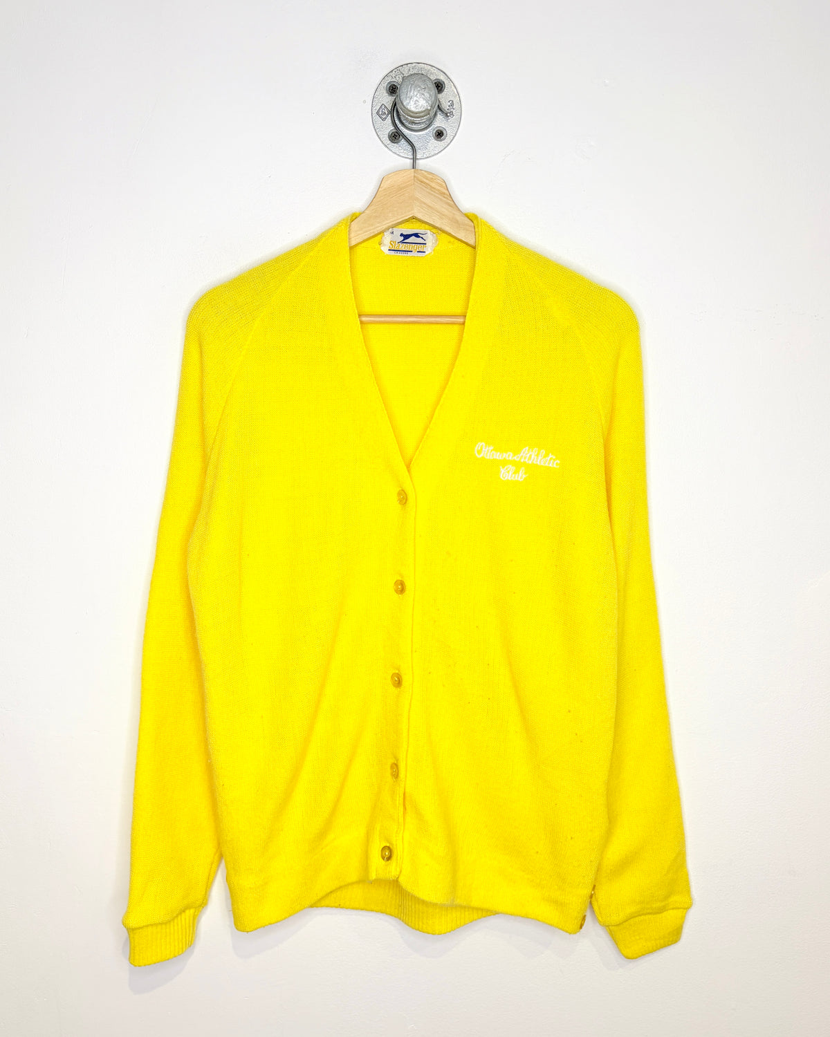 Vintage 70s Ottawa Athletic Club Yellow Cardigan