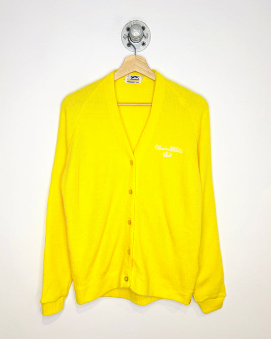 Vintage 70s Ottawa Athletic Club Yellow Cardigan