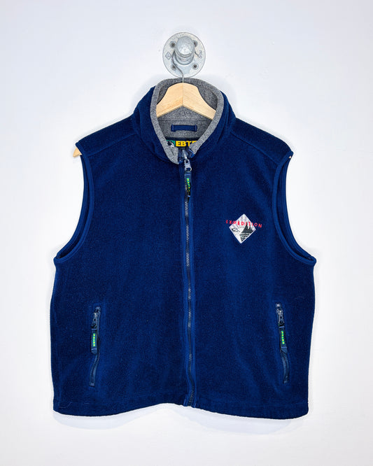 Vintage 90s Eddie Bauer Ebtek Navy Blue Fleece Vest