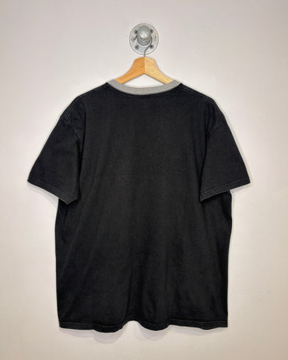 Vintage Cat Print Black Tee Shirt