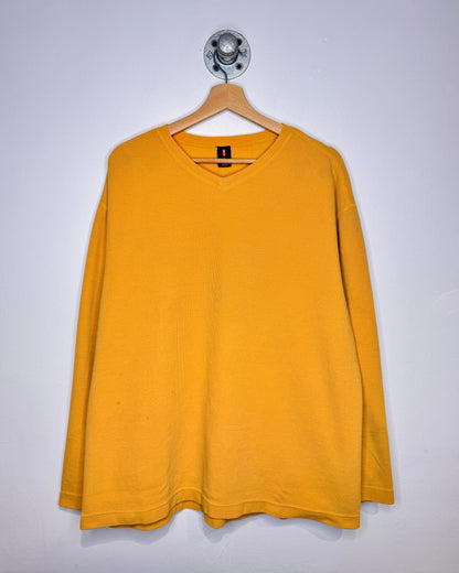 2000s Levi’s Faded Yellow Waffle V-Neck Longsleeve Shirt
