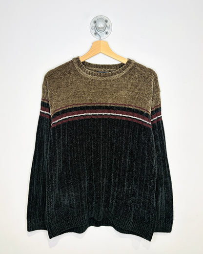Vintage 90s/00s Faded Glory Brown & Black Striped Sweater
