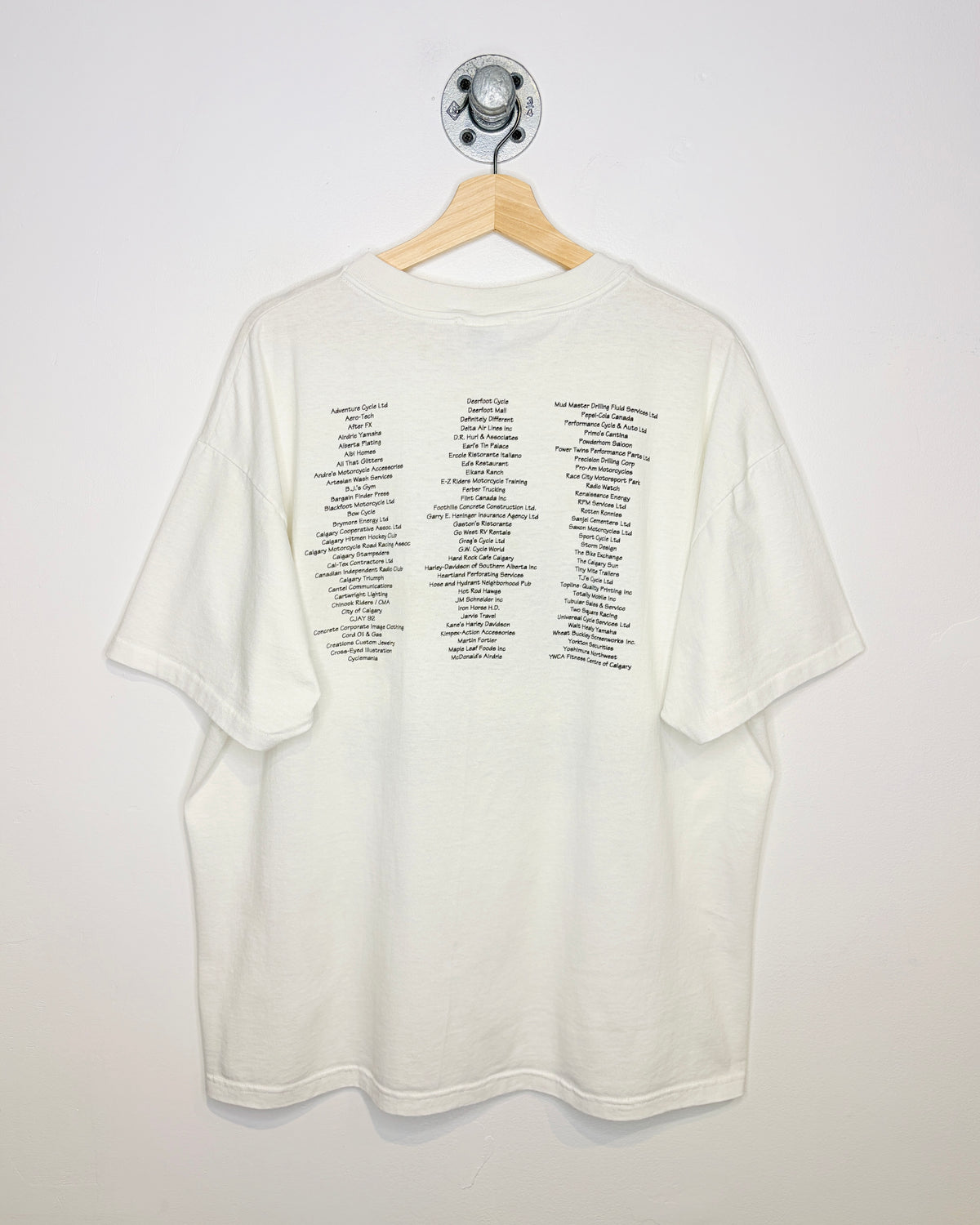 Vintage 1996 Motorcycle Awareness Ride White Tee Shirt