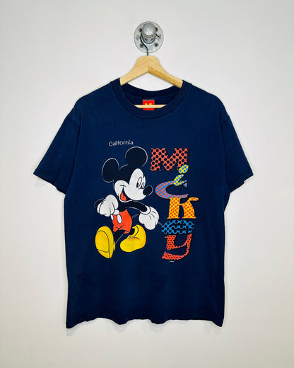 Vintage 2000s California Mickey Navy Blue Tee Shirt