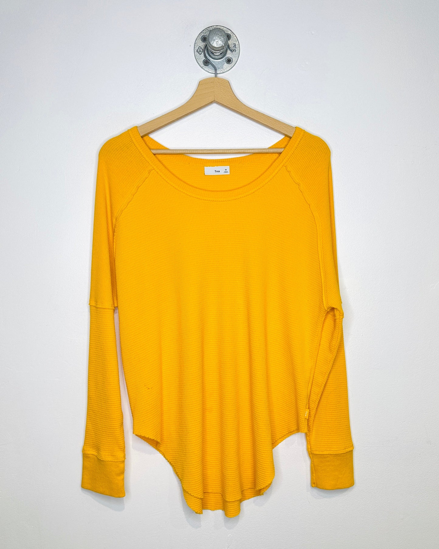 Women’s Tna Aritzia Orange Scoop Neck Waffle Shirt