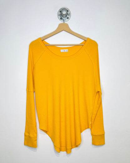 Women’s Tna Aritzia Orange Scoop Neck Waffle Shirt
