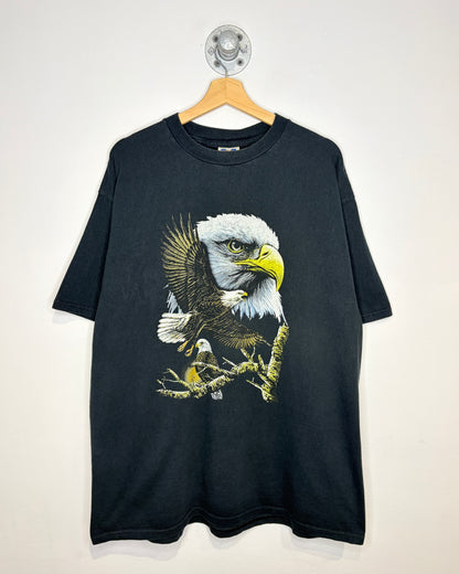 Vintage 90s TNT Eagle Print Black Tee Shirt