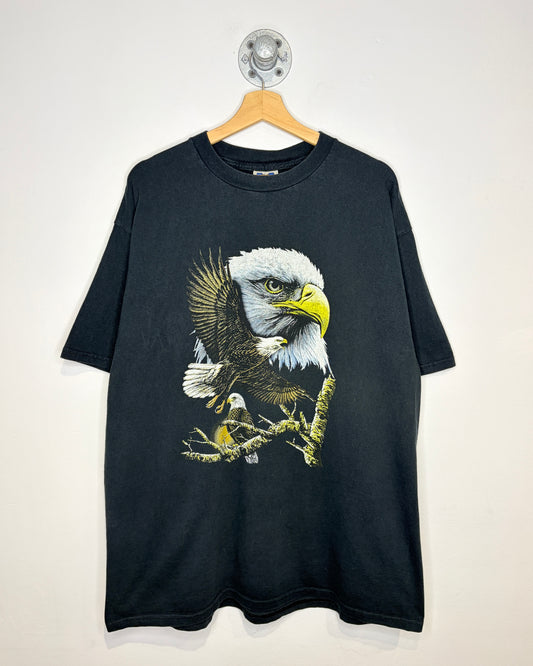 Vintage 90s TNT Eagle Print Black Tee Shirt