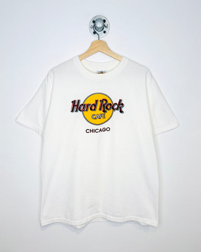 Vintage 90s Hard Rock Cafe Chicago White Tee Shirt