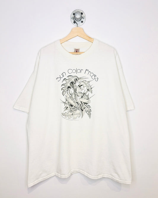 Vintage Sun Color Frogs Off White Tee Shirt