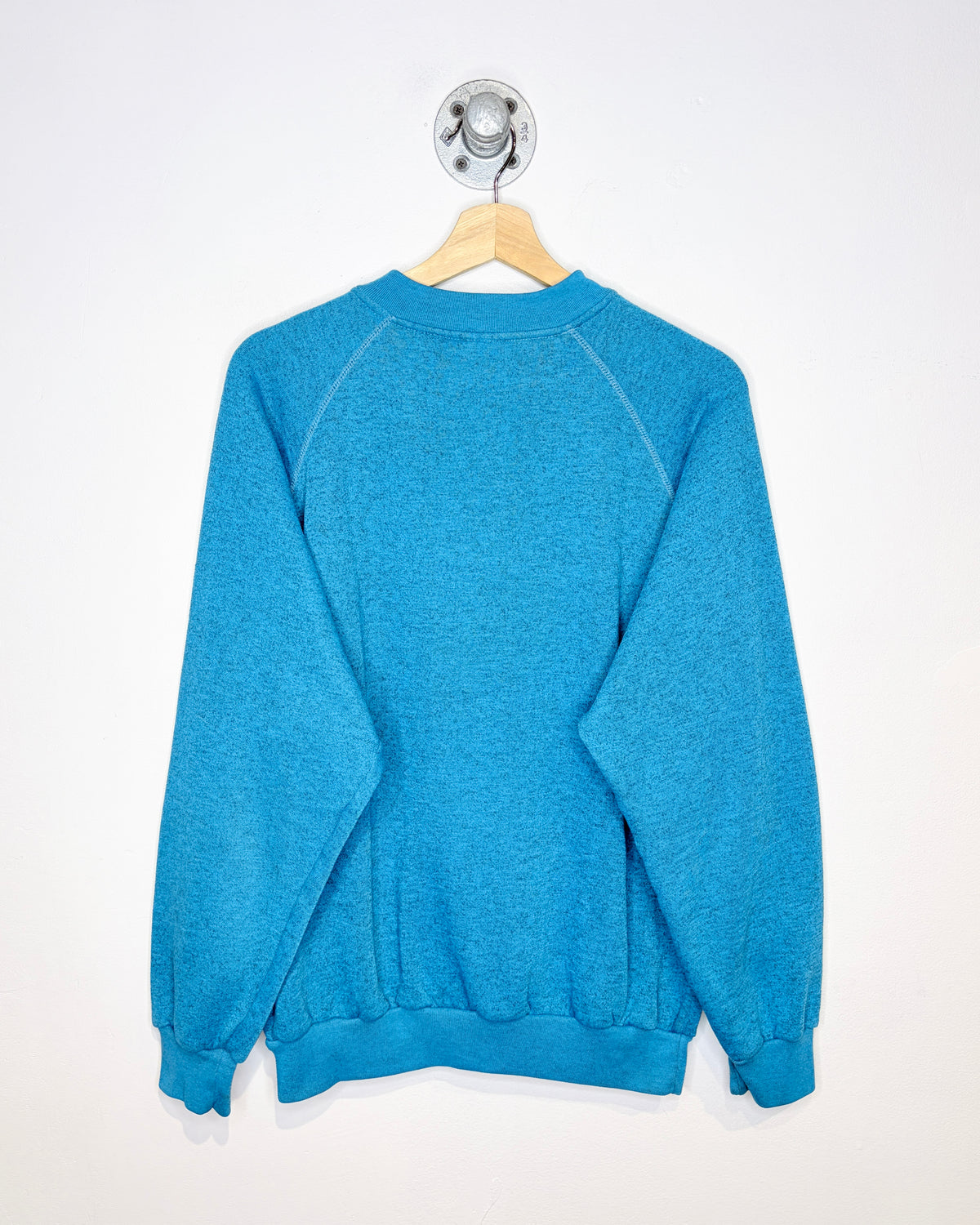 Adidas Two-Snap Henley Speckled Blue Crewneck Sweatshirt