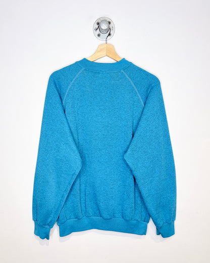 Adidas Two-Snap Henley Speckled Blue Crewneck Sweatshirt