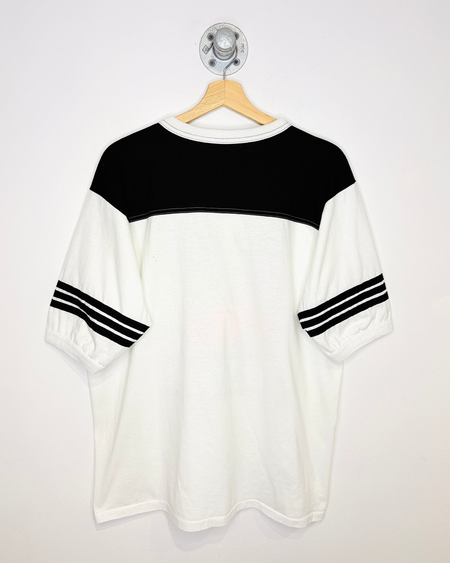 Vintage 1990 Leadsled Spectacular TwoTone White Ringer Tee Shirt