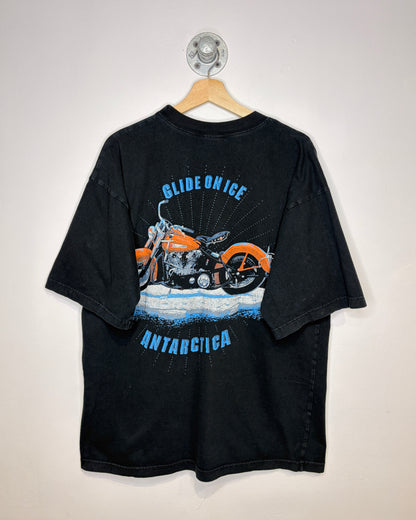 Vintage McMurdo Antarctica Station Black Biker Tee Shirt