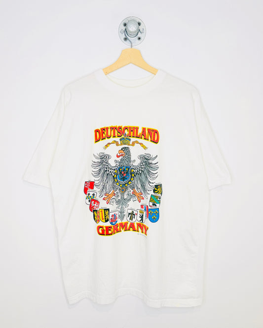 Vintage 1993 Germany Crest Graphic White Tee Shirt