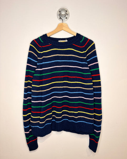 Vintage 90s Tilbury Navy Blue Striped Lightweight Sweater